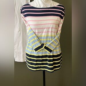 Talbots Striped 2/4 Sleeve Top